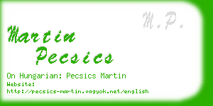 martin pecsics business card